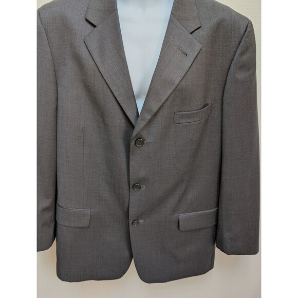 Tessuto Italiano BARBERIS CANONICO Sz 42R Blazer Jacket Dark Gray - Picture 2 of 10